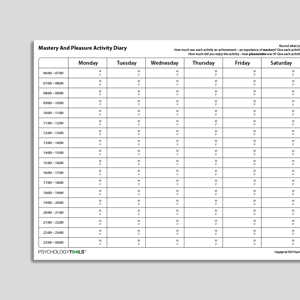 Mastery And Pleasure Activity Diary