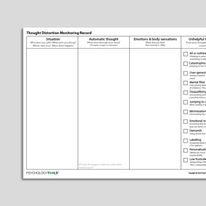 Thought Distortion Monitoring Record (Archived)