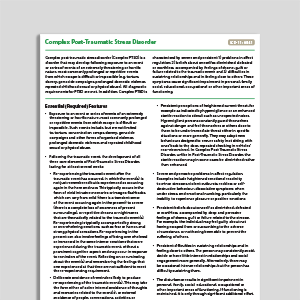 Recognizing Complex Post Traumatic Stress Disorder