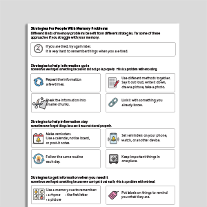 Strategies For People With Memory Problems