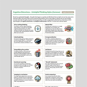 Cognitive Distortions – Unhelpful Thinking Styles (Common)