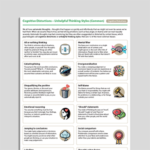 Cognitive Distortions – Unhelpful Thinking Styles (Common)