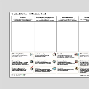 Cognitive Distortions – Self-Monitoring Record