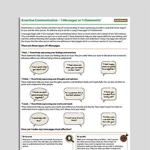 Assertive Communication – 'I-Messages' Or 'I-Statements'