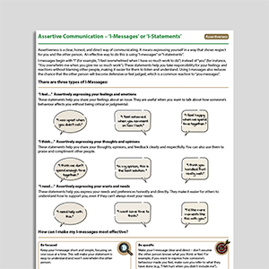 Assertive Communication – 'I-Messages' Or 'I-Statements'