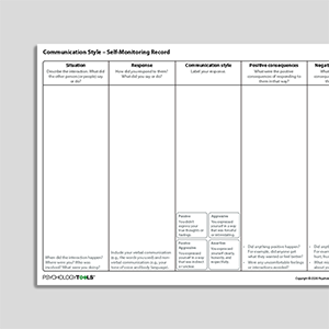 Communication Style – Self-Monitoring Record