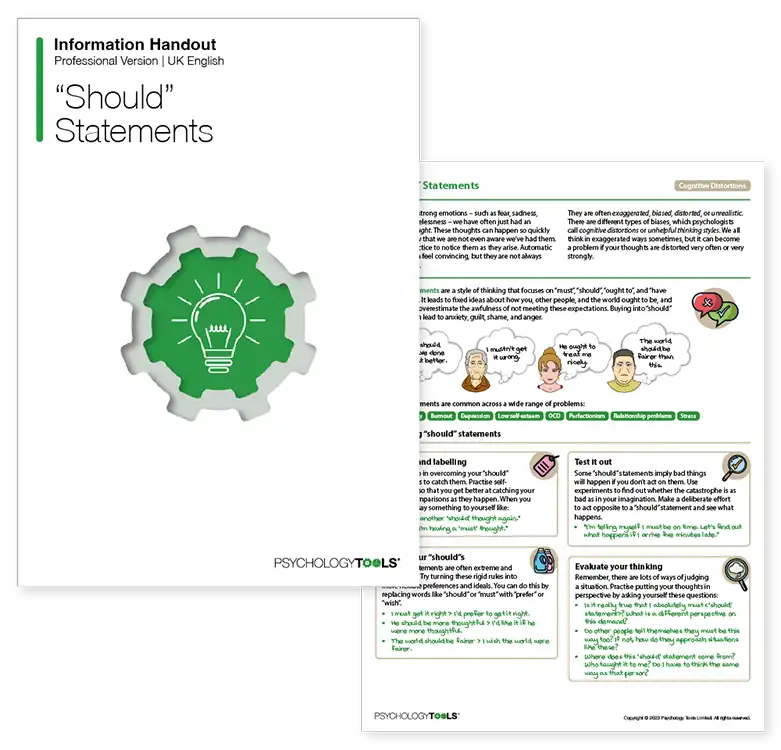 Psychology Tools resource Should Statements