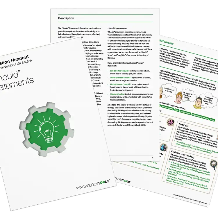 Psychology Tools resource Should Statements