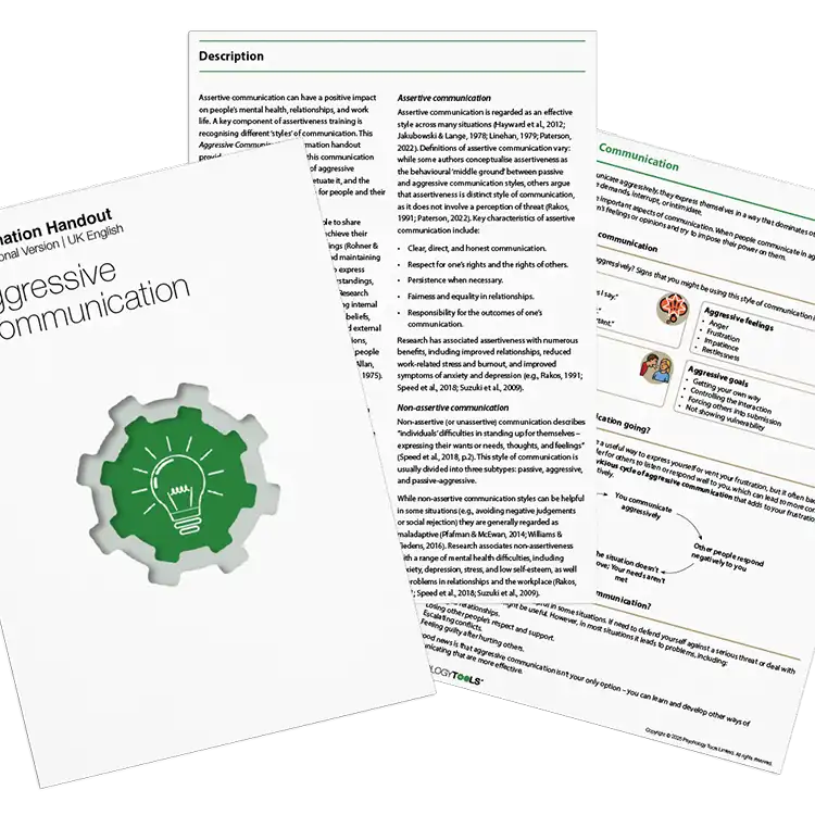 Psychology Tools resource: Aggressive Communication