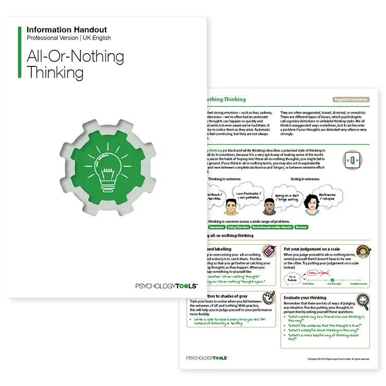 Psychology Tools resource: All-Or-Nothing Thinking