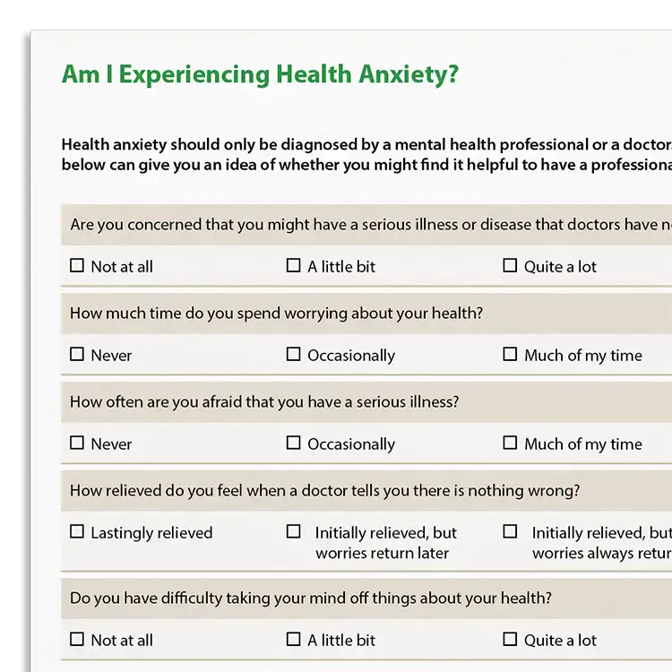 Psychology Tools resource: Am I Experiencing Health Anxiety?