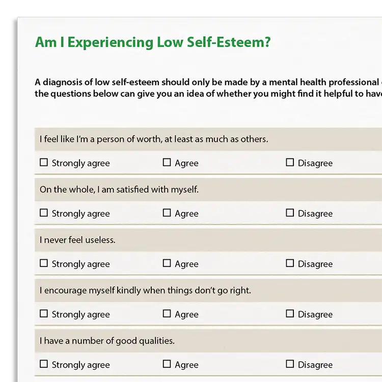 Psychology Tools resource: Am I Experiencing Low Self-Esteem?