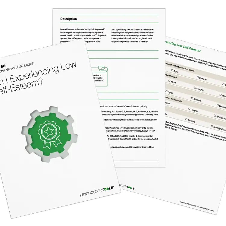 Psychology Tools resource: Am I Experiencing Low Self-Esteem?