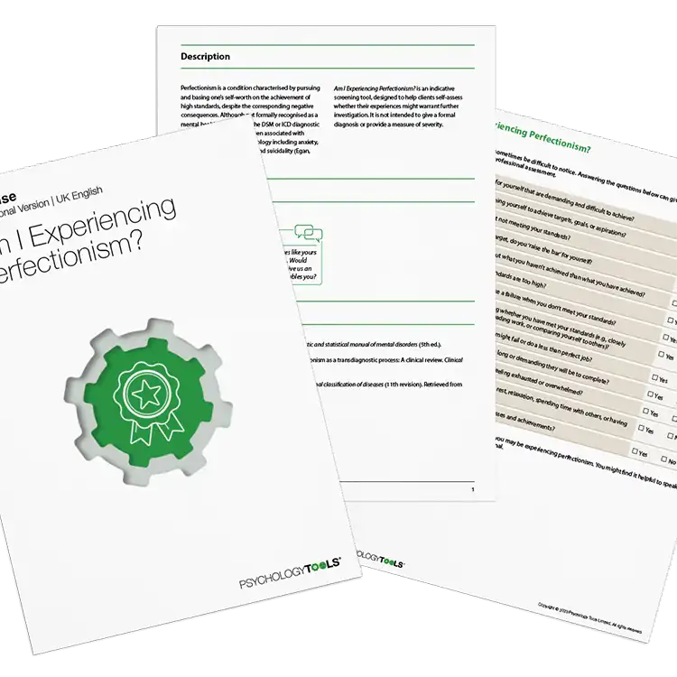 Psychology Tools resource: Am I Experiencing Perfectionism?