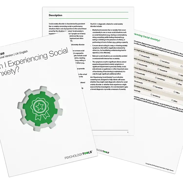 Psychology Tools resource: Am I Experiencing Social Anxiety?