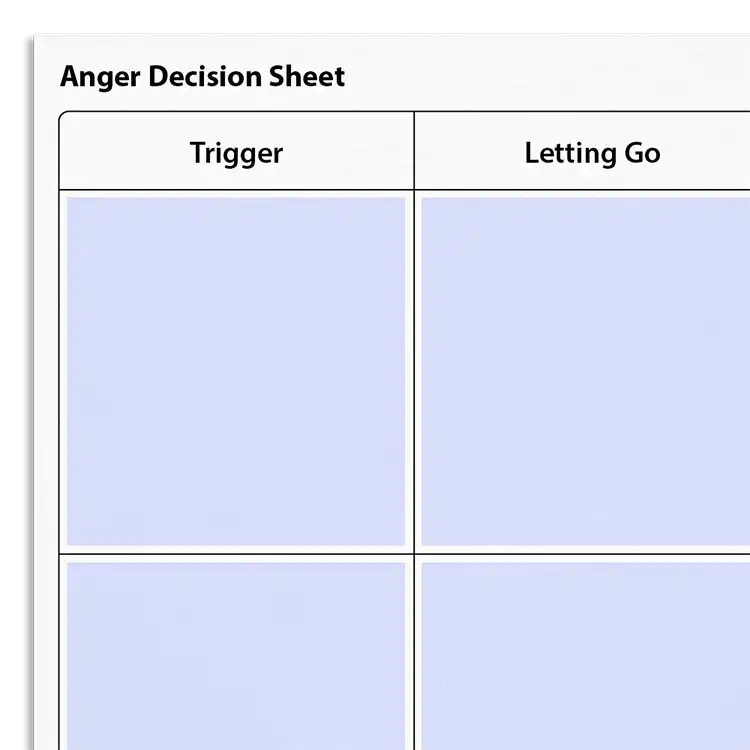 Psychology Tools resource: Anger Decision Sheet