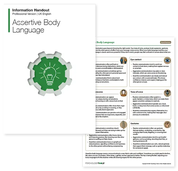 Psychology Tools resource: Assertive Body Language