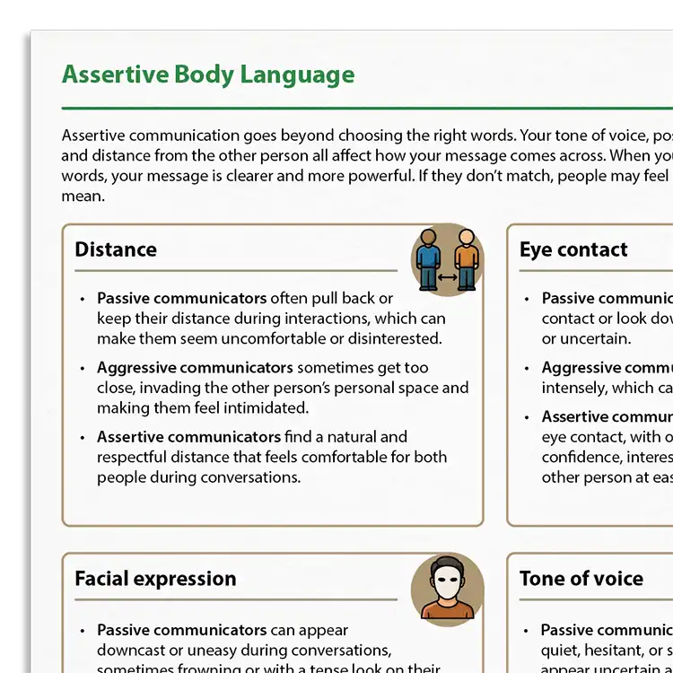 Psychology Tools resource: Assertive Body Language