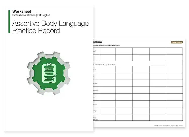 Psychology Tools resource: Assertive Body Language Practice Record