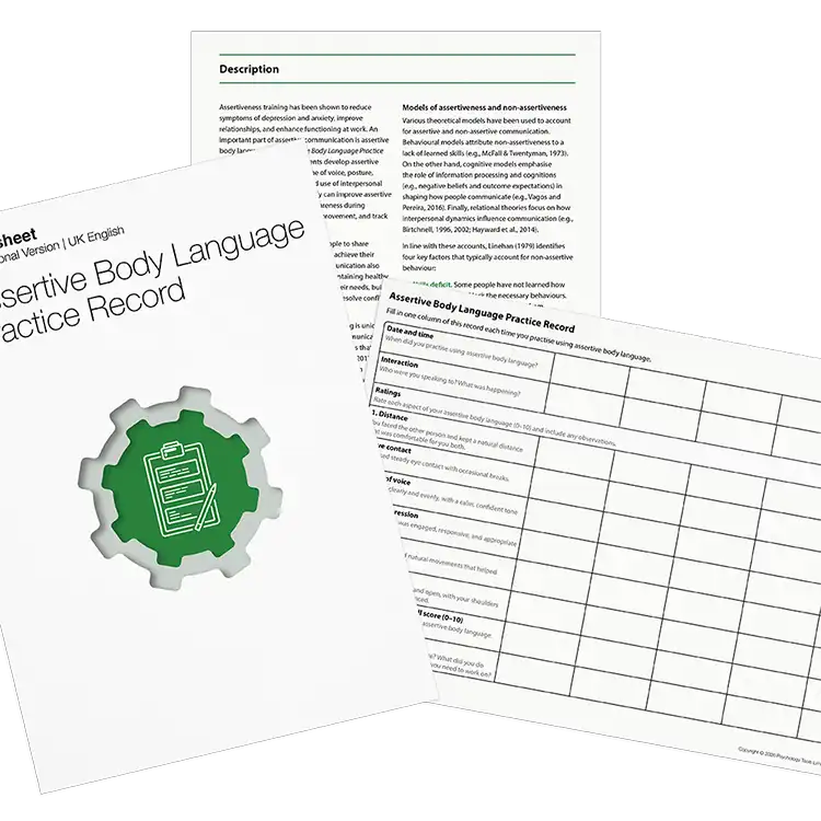 Psychology Tools resource: Assertive Body Language Practice Record