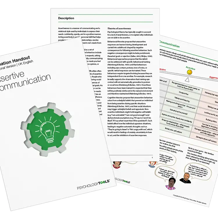 Psychology Tools resource: Assertive Communication