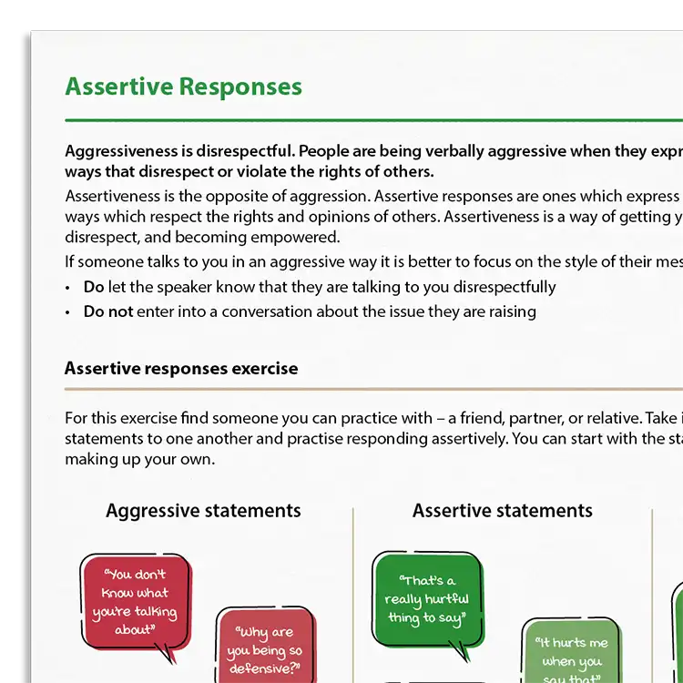 Psychology Tools resource: Assertive Responses