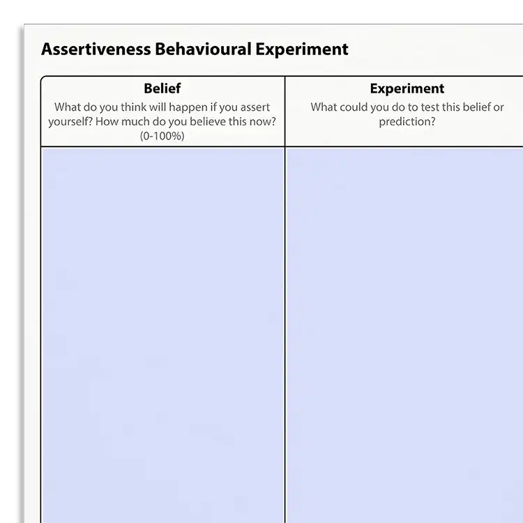 Psychology Tools resource: Assertiveness Behavioral Experiment