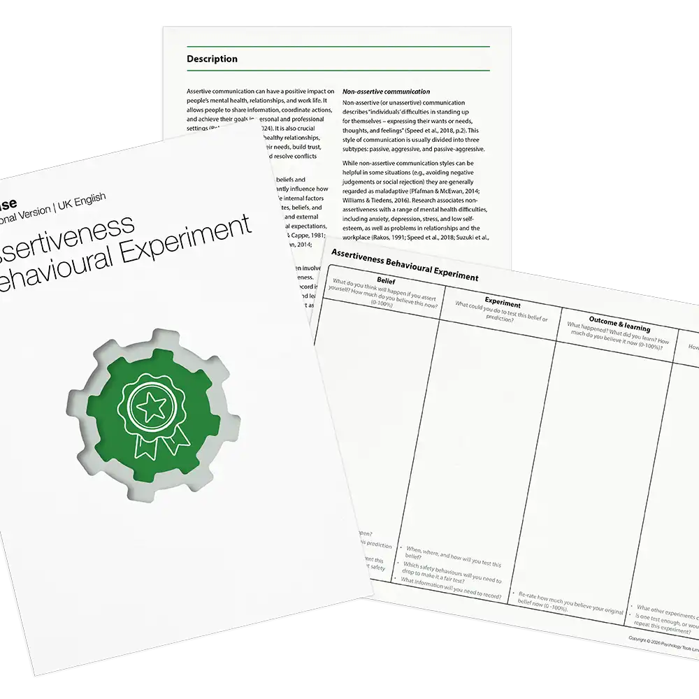 Psychology Tools resource: Assertiveness Behavioral Experiment