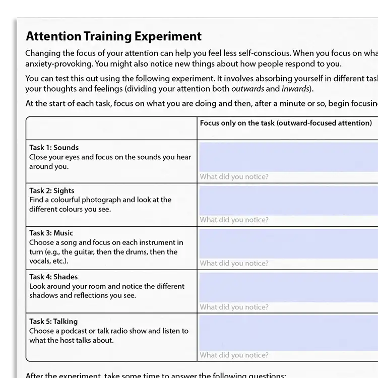 Psychology Tools resource: Attention Training Experiment
