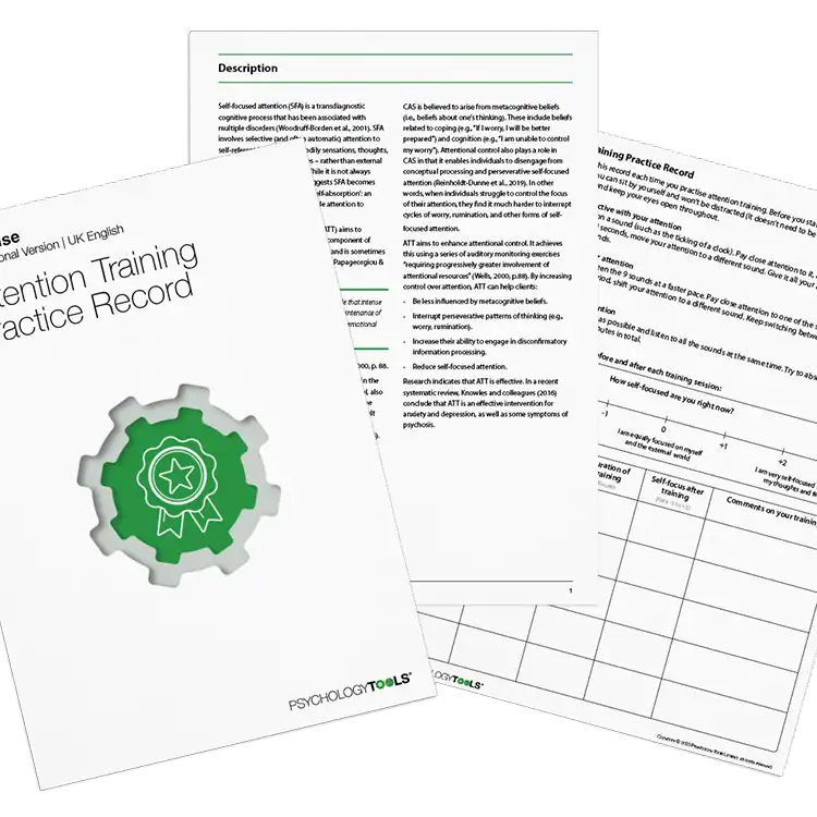 Psychology Tools resource: Attention Training Practice Record