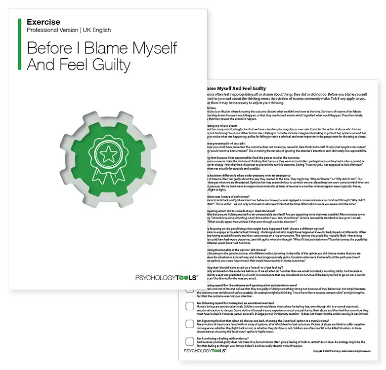 Psychology Tools resource: Before I Blame Myself And Feel Guilty