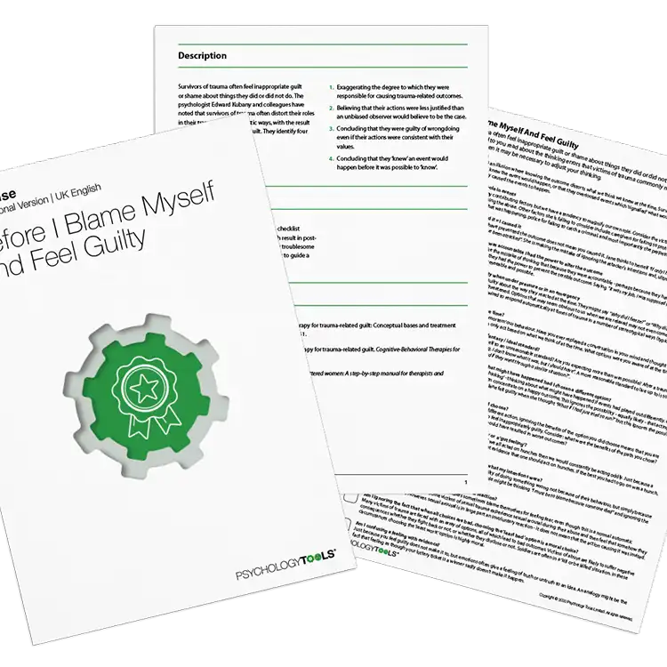 Psychology Tools resource: Before I Blame Myself And Feel Guilty