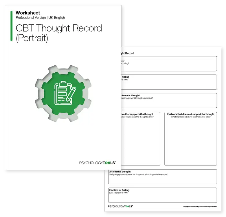 Psychology Tools resource: CBT Thought Record Portrait