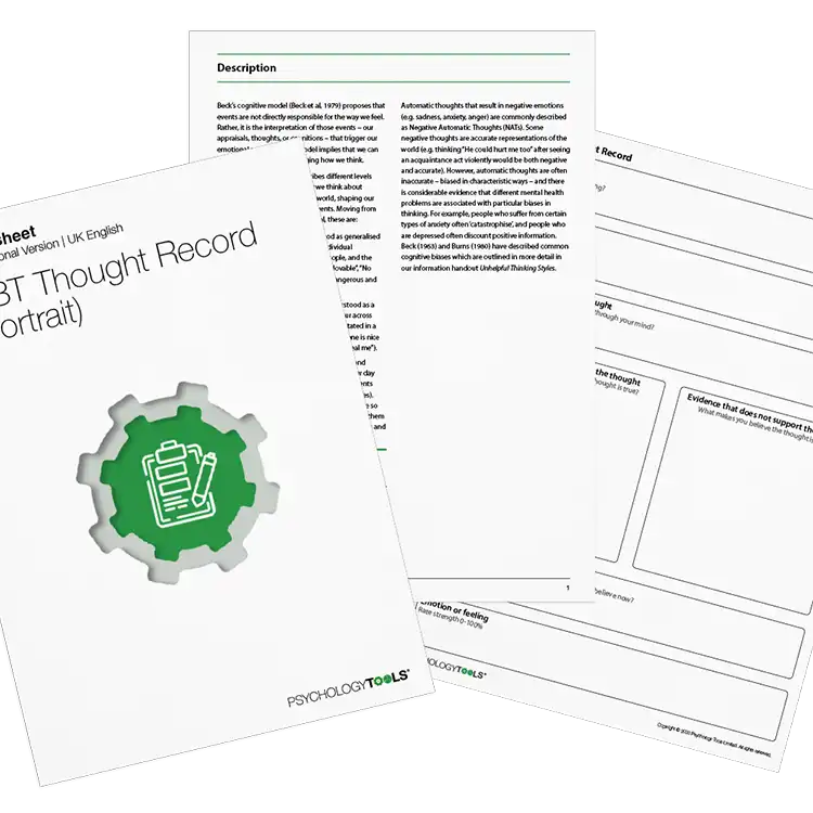 Psychology Tools resource: CBT Thought Record Portrait