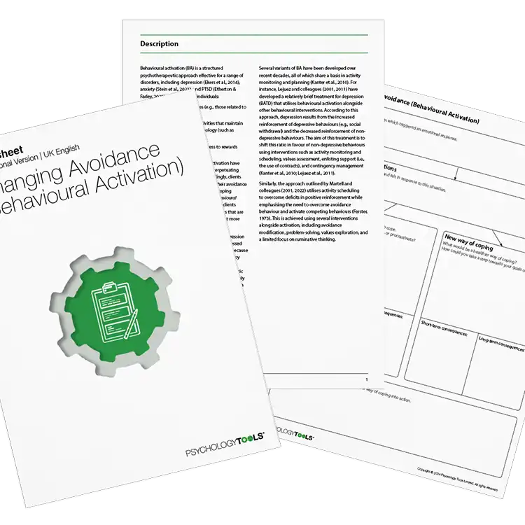 Psychology Tools resource: Changing Avoidance (Behavioural Activation)