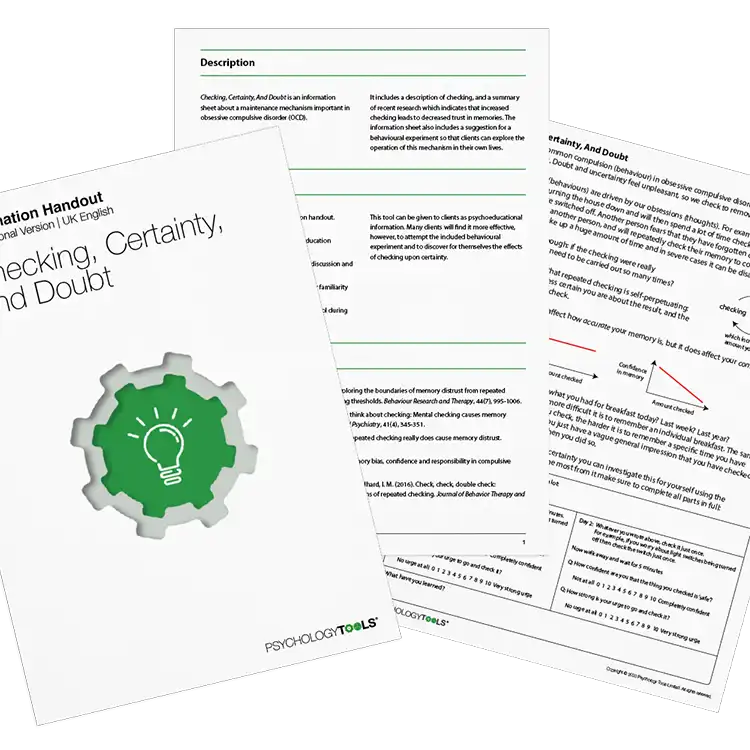 Psychology Tools resource: Checking Certainty And Doubt