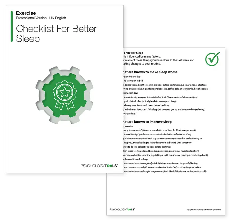 Psychology Tools resource: Checklist For Better Sleep