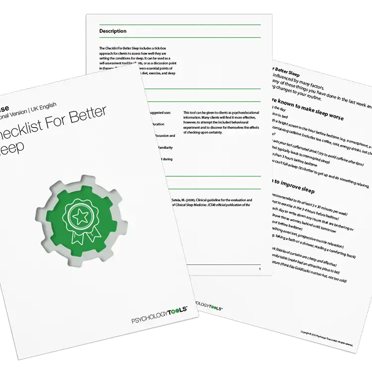 Psychology Tools resource: Checklist For Better Sleep
