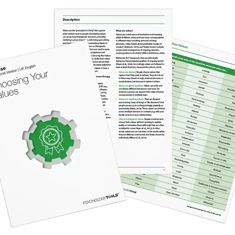 Psychology Tools resource: Choosing Your Values