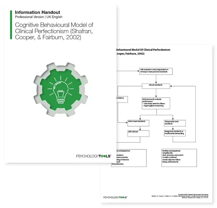 Psychology Tools resource: Cognitive Behavioral Model Of Clinical Perfectionism Shafran Cooper Fairburn 2002 (Featured)