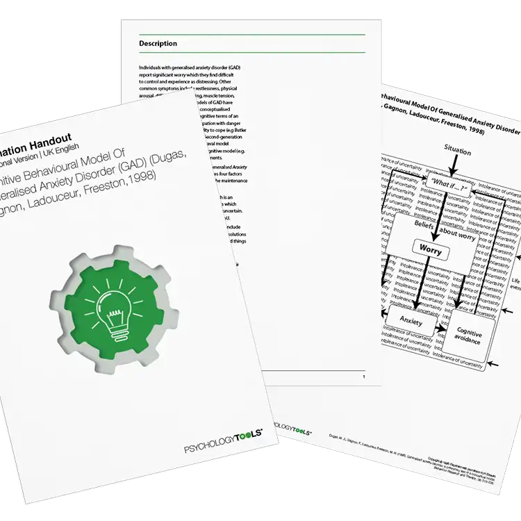 Psychology Tools resource: Cognitive Behavioral Model Of Generalized Anxiety Disorder