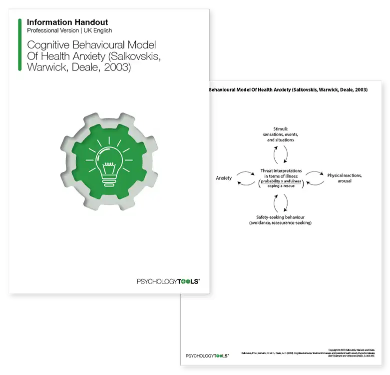 Psychology Tools resource: Cognitive Behavioral Model Of Health Anxiety Salkovskis Warwick Deale 2003