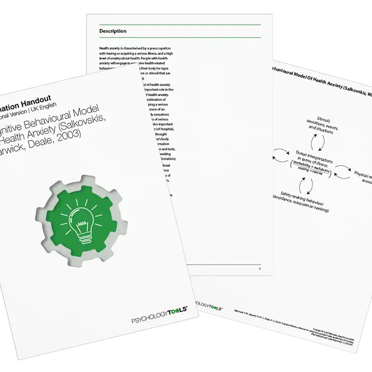 Psychology Tools resource: Cognitive Behavioral Model Of Health Anxiety Salkovskis Warwick Deale 2003