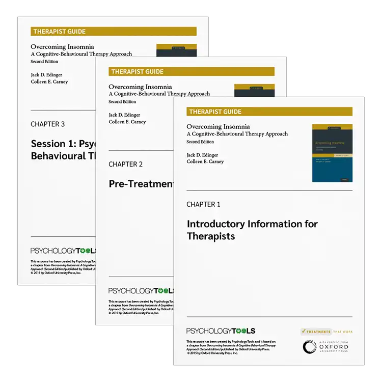 Psychology Tools | Oxford University Press | Treatments That Work™ | Overcoming Insomnia: Therapist Version