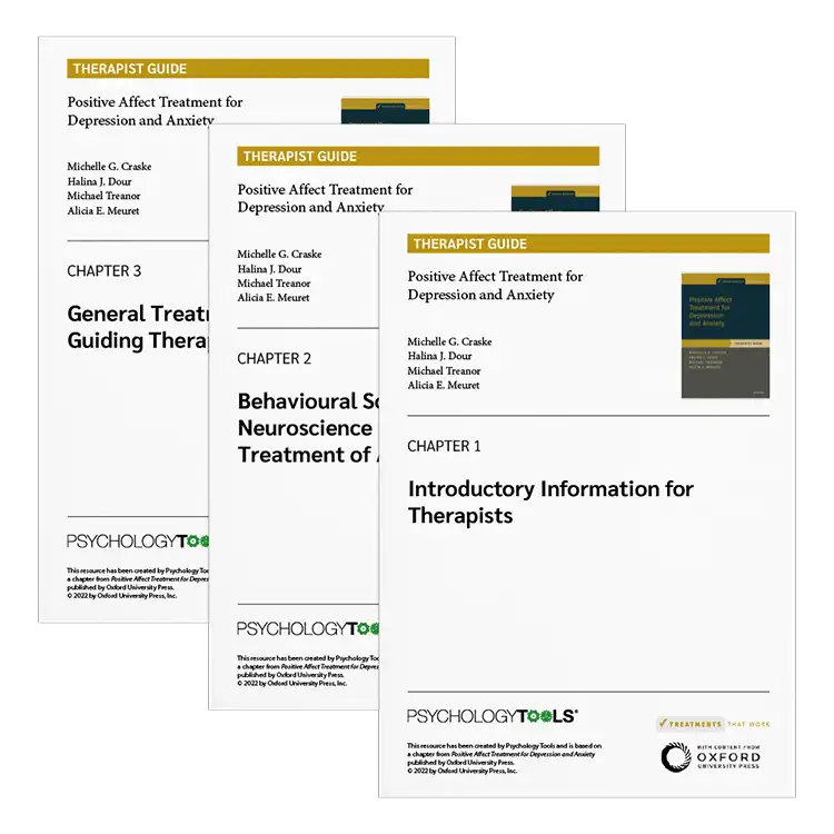 Psychology Tools | Oxford University Press | Treatments That Work™ | Positive Affect Treatment For Depression And Anxiety: Therapist Guide