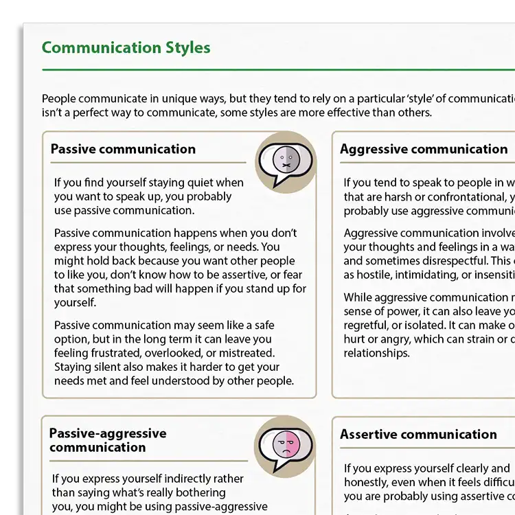 Psychology Tools resource: Communication Styles