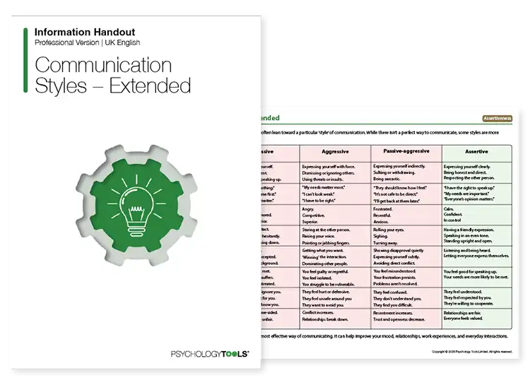 Psychology Tools resource: Communication Styles (Extended)