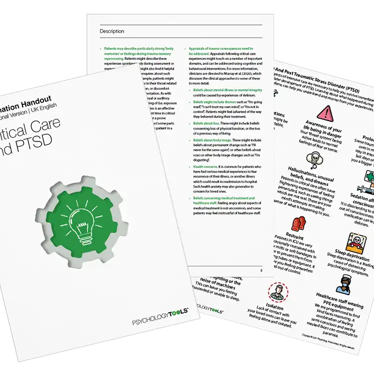 Psychology Tools resource: Critical Care And PTSD