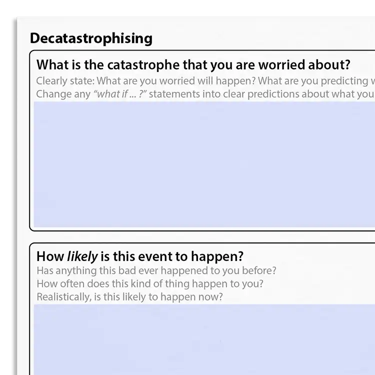 Psychology Tools resource: Decatastrophizing CBT Worksheet