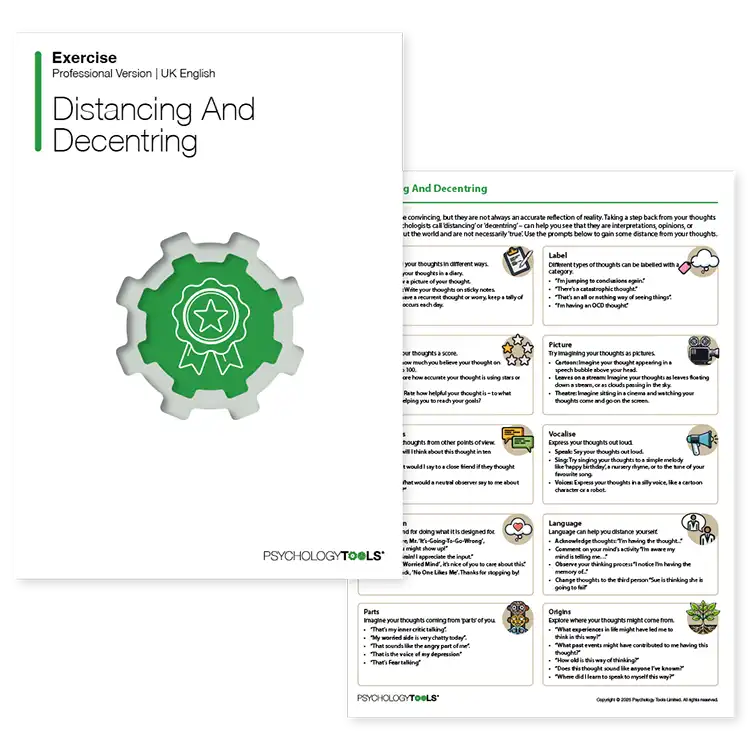 Psychology Tools resource: Distancing And Decentering
